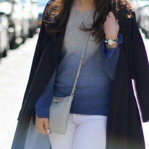 EUC Hector & Lola 100% Cashmere Ombre blue gray Pullover Sweater Small